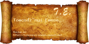 Tomcsányi Emese névjegykártya