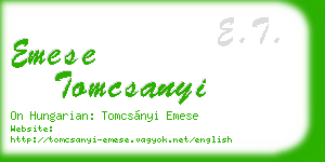 emese tomcsanyi business card